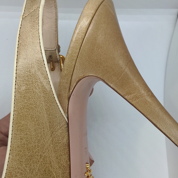 PRADA Nude Peep-toe Heels - Picture 5 of 10